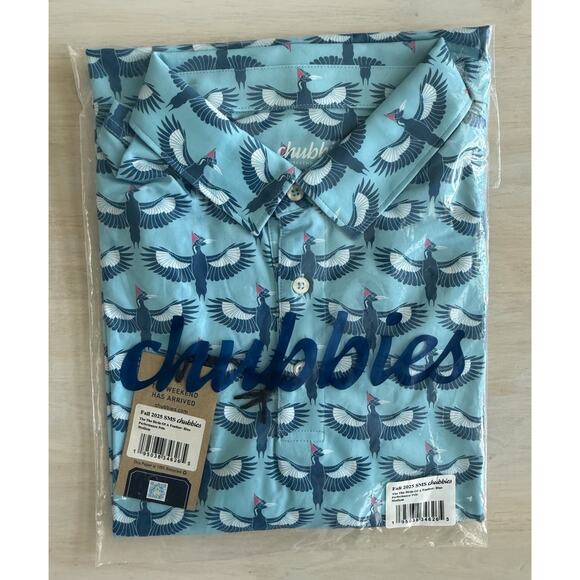 Chubbies Performance Polo. "The Birds Of A Feather" Men’s Medium NEW - Picture 1 of 5
